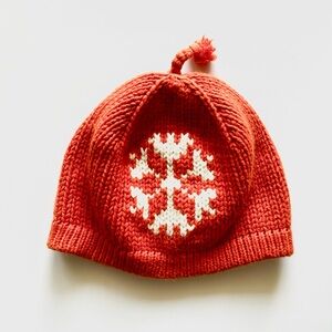 Gap Red Knit Snowflake Kids Beanie Hat